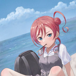 This is a pixiv picture whose title is 何見てんだよ.