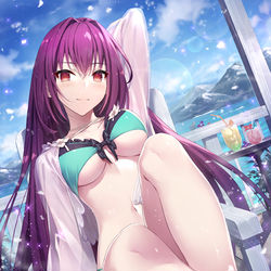 This is a pixiv picture whose title is スカディ（水着）.