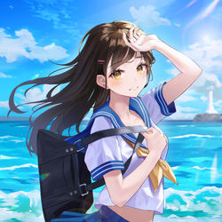 This is a pixiv picture whose title is 夏も最後.