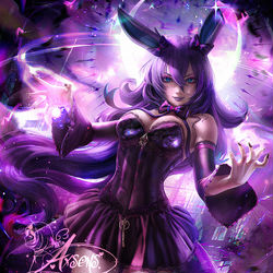 This is a pixiv picture whose title is Gijinka Dark Sylveon.