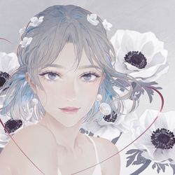 This is a pixiv picture whose title is White anemone.