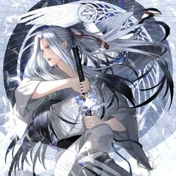 This is a pixiv picture whose title is 姫鶴一文字軽装.