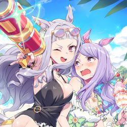 This is a pixiv picture whose title is 海の仲良しふたり.