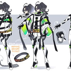 This is a pixiv picture whose title is 【skeb】SF囚人拘束衣ぽいやつ【衣装デザイン】.