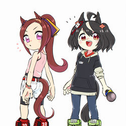 This is a pixiv picture whose title is キタちゃんとバクちゃん.