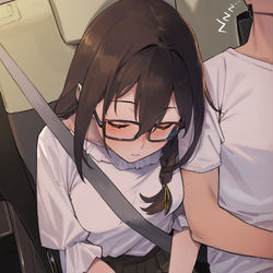 This is a pixiv picture whose title is 近視の姉＃73.