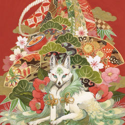 This is a pixiv picture whose title is 朱彩縁起.