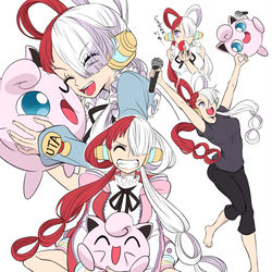 This is a pixiv picture whose title is ウタちゃんとプリン(ポケモン)の幻覚.