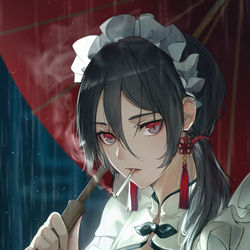 This is a pixiv picture whose title is meido.