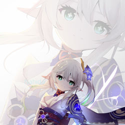 This is a pixiv picture whose title is 日绘，Nahida&Raiden.