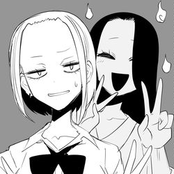 This is a pixiv picture whose title is 憑いてる子.