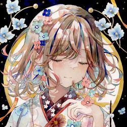 This is a pixiv picture whose title is 月華＊透明水彩.