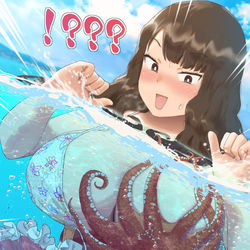 This is a pixiv picture whose title is 軟体動物に絡みつかれるお姉さん.