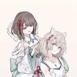 This is a pixiv picture whose title is 仲良し.