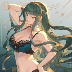 This is a pixiv picture whose title is 下着モデル「クレオパトラさん」.