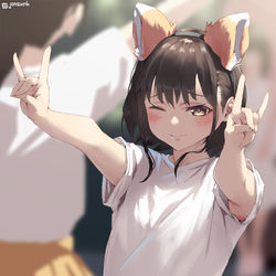 This is a pixiv picture whose title is マジ照れきつね.