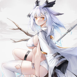 This is a pixiv picture whose title is 白面鸮泳装.