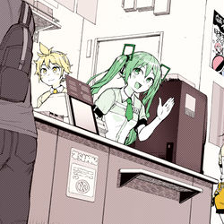 This is a pixiv picture whose title is ミクのいるコンビニ.