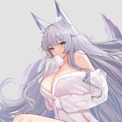 This is a pixiv picture whose title is 彼シャツ信濃.