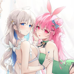 This is a pixiv picture whose title is 🦋🐰.