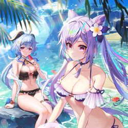 This is a pixiv picture whose title is 水着🏝️🌺.