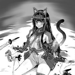 This is a pixiv picture whose title is 戦うサイボーグ少女.