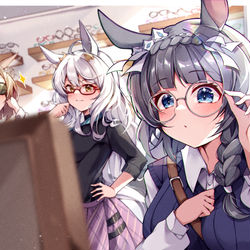 This is a pixiv picture whose title is 眼鏡組.