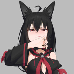 This is a pixiv picture whose title is kurokami.