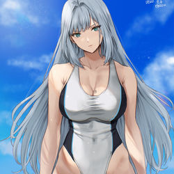This is a pixiv picture whose title is 泳ぎで勝ちたいエセル.