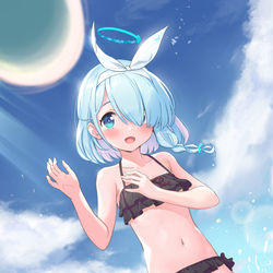 This is a pixiv picture whose title is 黒ビキニアロナ.