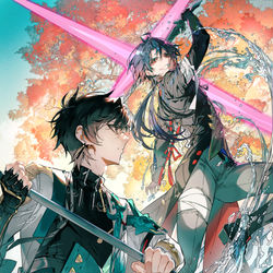 This is a pixiv picture whose title is 【崩壊スターレイル】刃と丹恒.