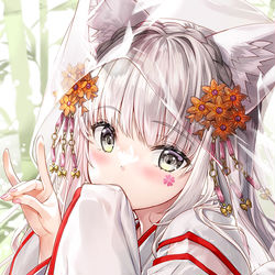 This is a pixiv picture whose title is 狐の嫁入り.