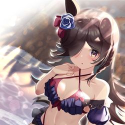 This is a pixiv picture whose title is 水着ライスシャワー.