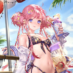 This is a pixiv picture whose title is 夏休み.