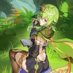 This is a pixiv picture whose title is 原神同人  见习巡林员 柯莱.
