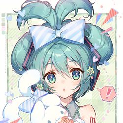This is a pixiv picture whose title is シナモンミクちゃん.