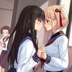 This is a pixiv picture whose title is ちょいちょいちょい！誰か来ちゃうって💦.