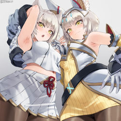 This is a pixiv picture whose title is Mio&Nia.