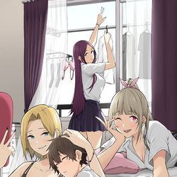 This is a pixiv picture whose title is 今泉くんの知らない間に集合写真を撮るギャルズ.