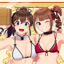 This is a pixiv picture whose title is 美奈子と奈緒.