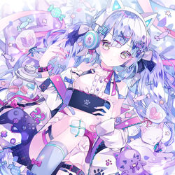 This is a pixiv picture whose title is ゲーマーツインテちゃん🎮💜💙.