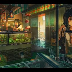 This is a pixiv picture whose title is アクアショップ.