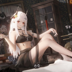 This is a pixiv picture whose title is Arknights—Re泥岩X罗小黑.