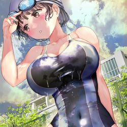 This is a pixiv picture whose title is 水着が小さい水泳部コーチ⑥.