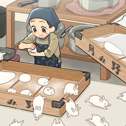 This is a pixiv picture whose title is 団子うさぎ.