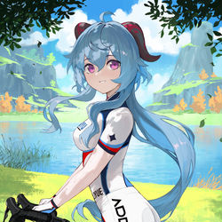 This is a pixiv picture whose title is Racing Ganyu.
