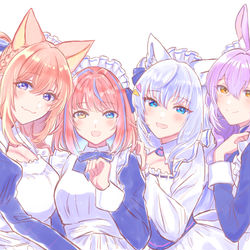 This is a pixiv picture whose title is 白桃ゆずみるくメイド＋おまけ.