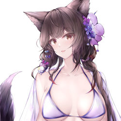 This is a pixiv picture whose title is 水着大狐狸♥.