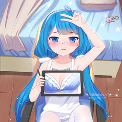 This is a pixiv picture whose title is 【私人约稿】看板娘自拍中？.