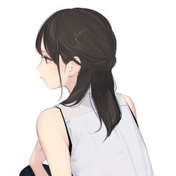 This is a pixiv picture whose title is しゃがみお姉さん.